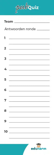 5 Antwoordblokken Pubquiz met 50 vel per blok