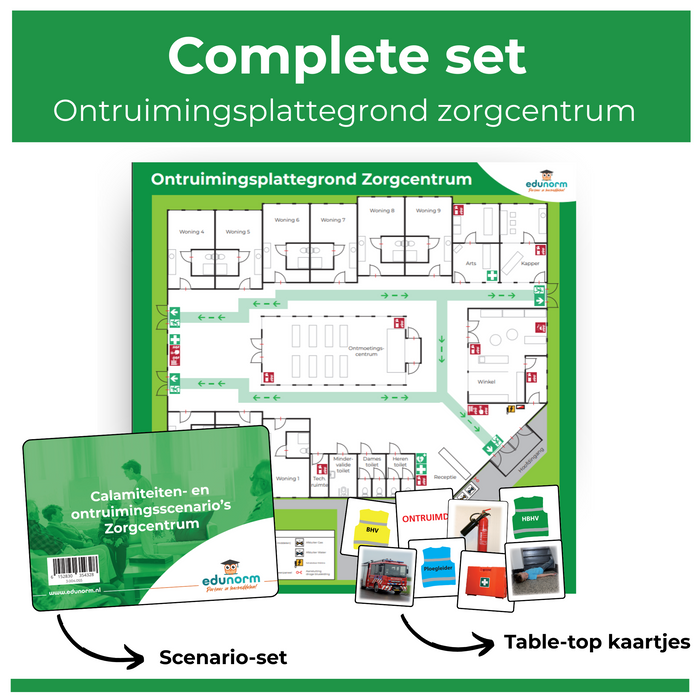 Complete set ontruimingsplattegrond zorgcentrum