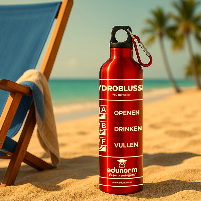 Waterfles op het strand