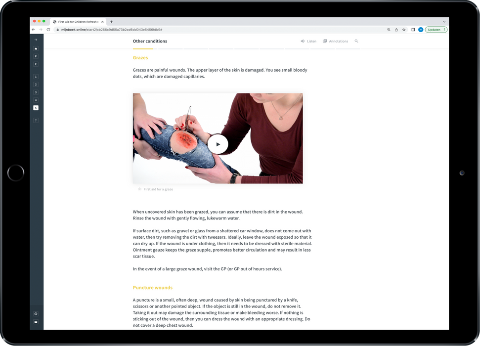 Eerste Hulp aan Kinderen Herhaling Engels E-learning Grazes