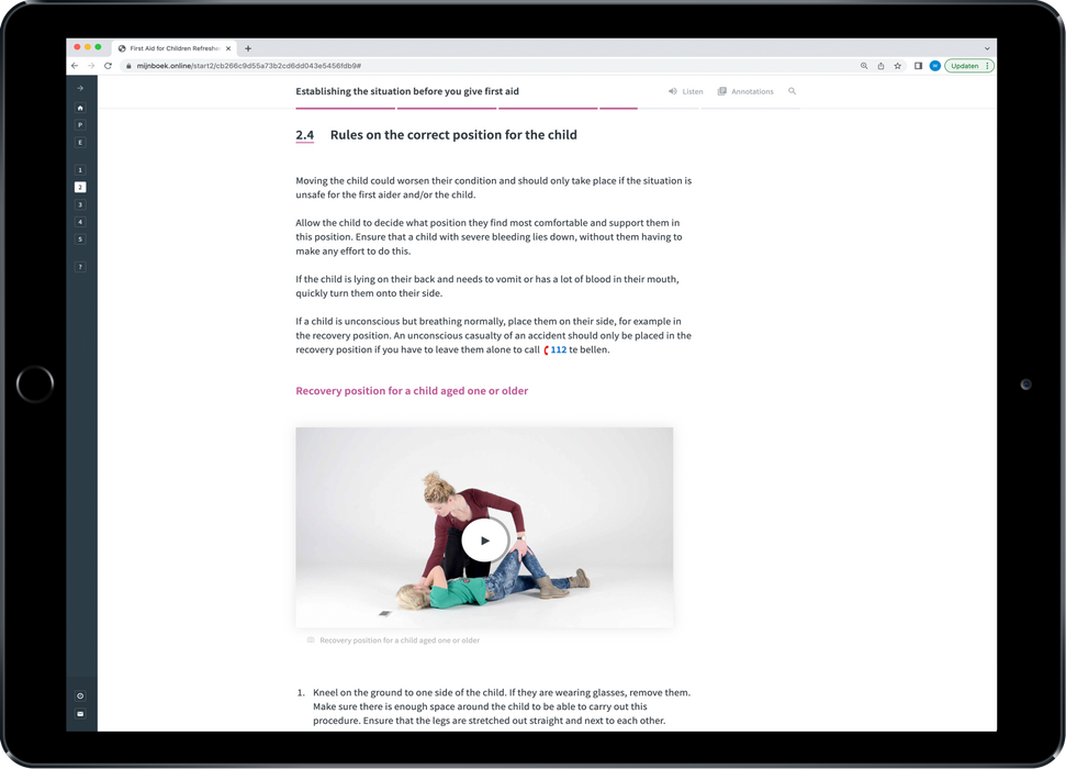 Eerste Hulp aan Kinderen Herhaling Engels E-learning H 2.4