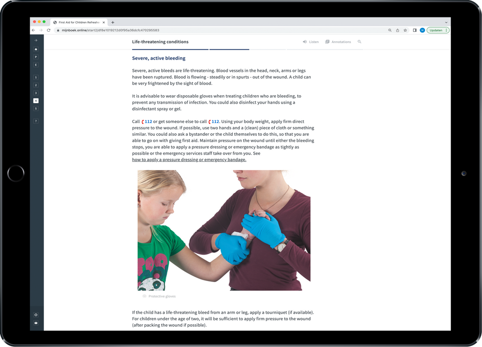Eerste Hulp aan Kinderen Herhaling Engels E-learning Life Threatening