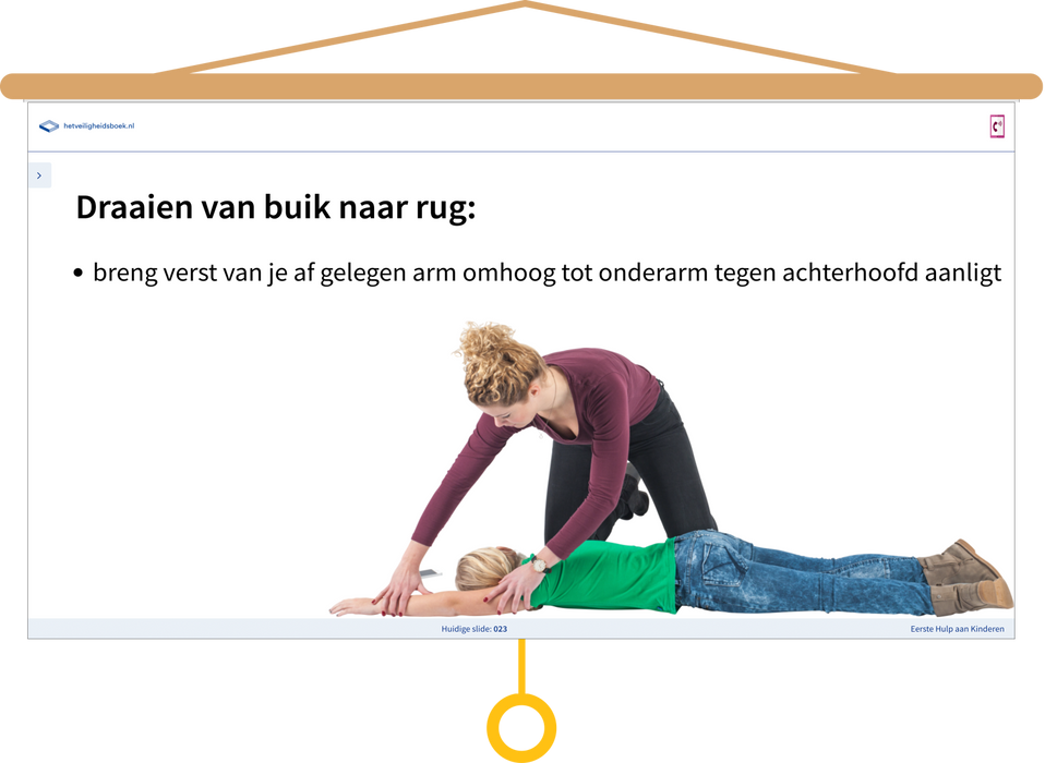 Eerste Hulp aan Kinderen Presentatie Draaien van Buik naar Rug