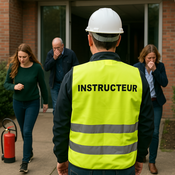 Instructeur met veiligheidshesje