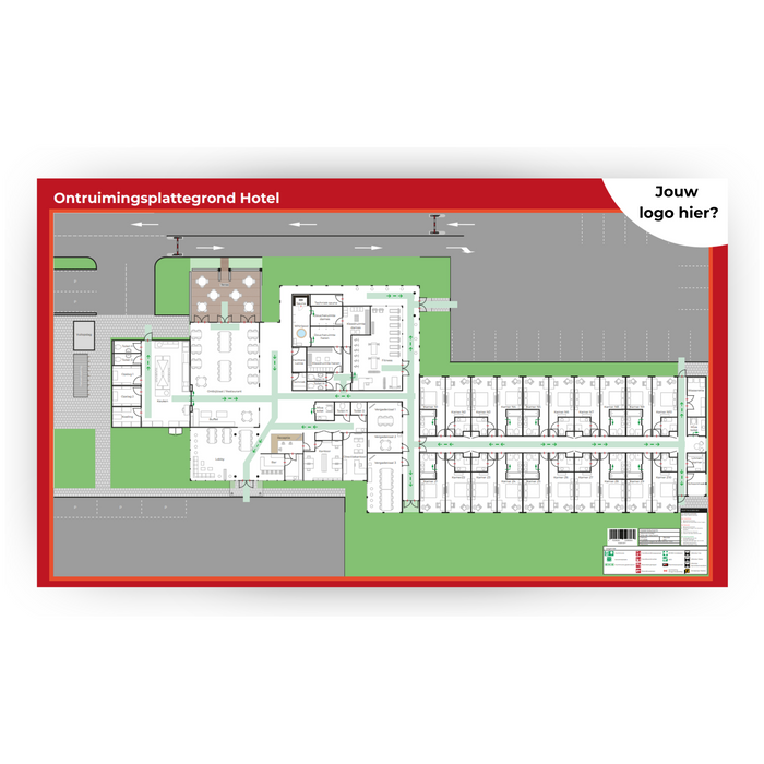 Ontruimingsplattegrond Hotel zonder pictogrammen
