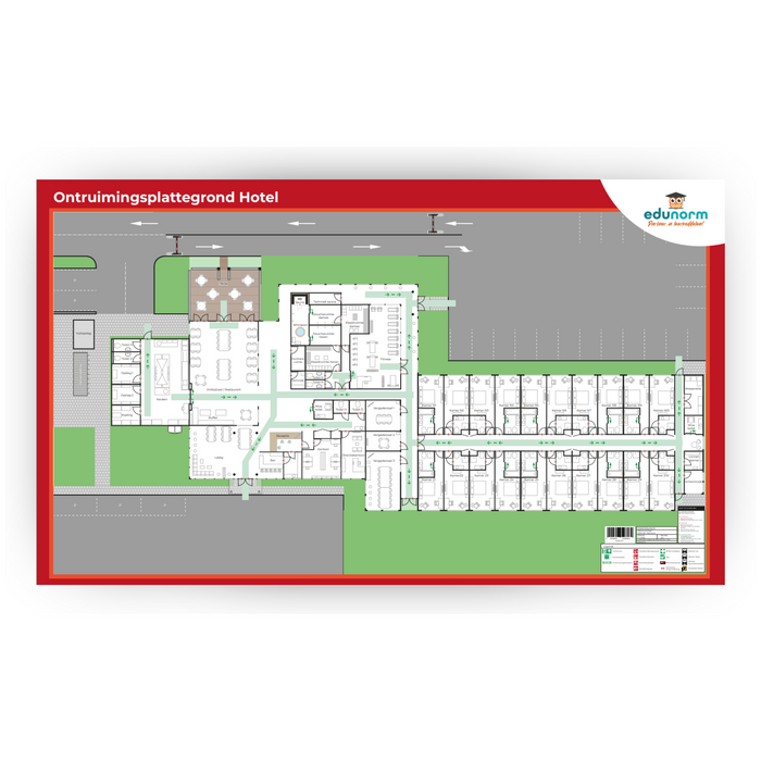 Ontruimingsplattegrond Hotel zonder pictogrammen