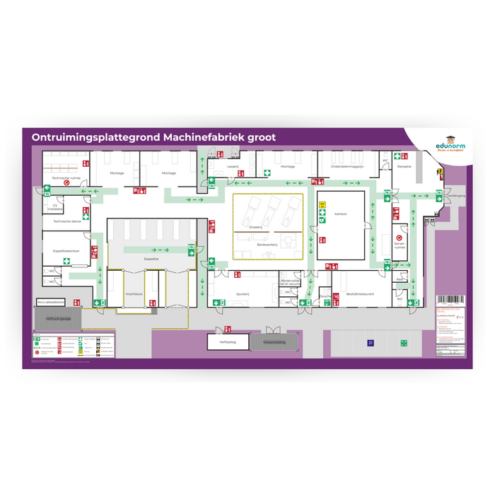 Table-top ontruimingsplattegrond Machinefabriek Groot