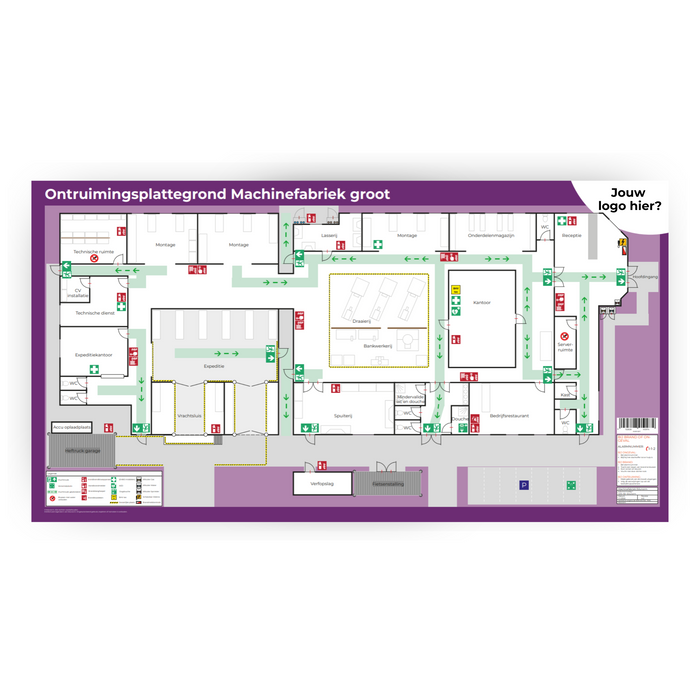 Table-top ontruimingsplattegrond Machinefabriek Groot