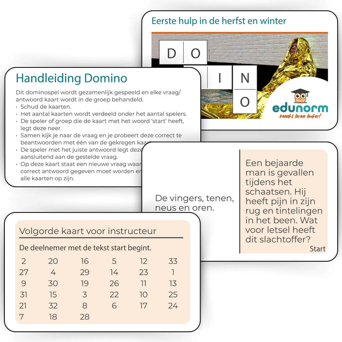 Dominospel Eerste Hulp in de Herfst en Winter