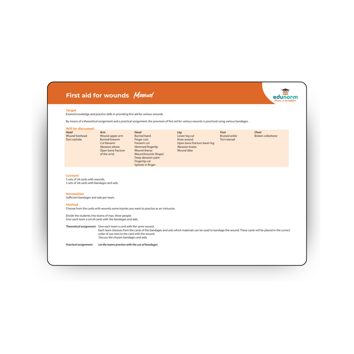 Opleidingsset First aid for wounds