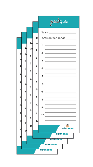 5 Antwoordblokken Pubquiz met 50 vel per blok
