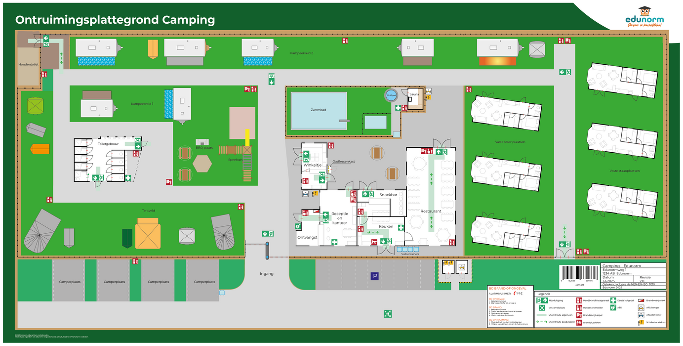 Ontruimingsplattegrond Camping - Norm NEN-EN-ISO 7010