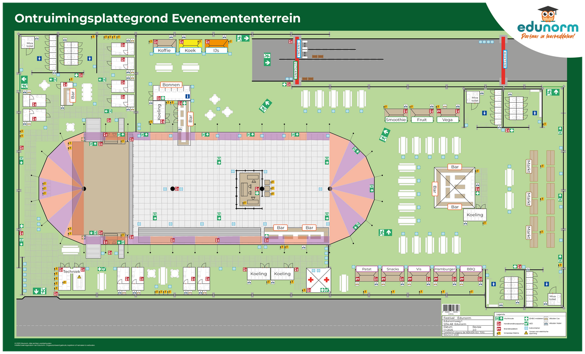 Ontruimingsplattegrond Evenemententerrein - Norm NEN-EN-ISO 7010