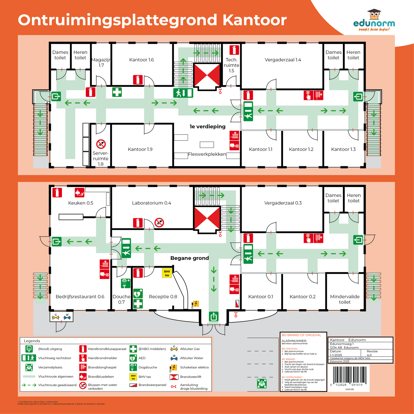 Ontruimingsplattegrond Norm NEN 1414