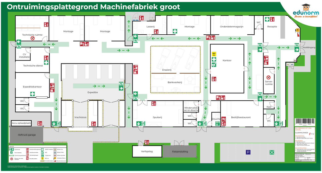 Ontruimingsplattegrond Machinefabriek Groot - Norm NEN-EN-ISO 7010