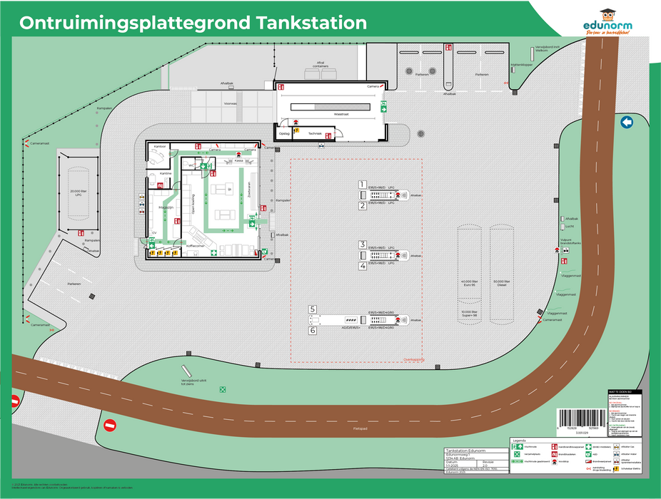 Ontruimingsplattegrond Tankstation - Norm NEN-EN-ISO 7010