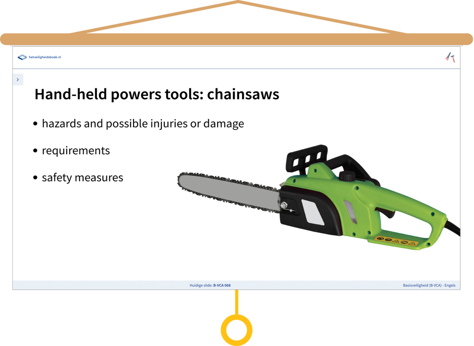 Basisveiligheid (B-VCA) Engels Presentatie Chainsaws