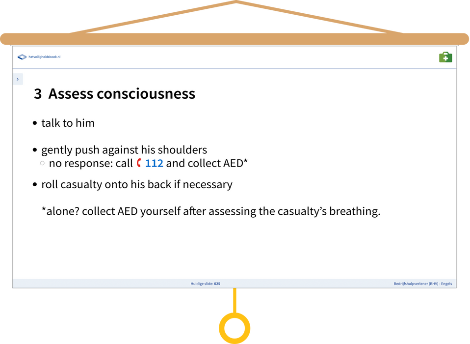 Bedrijfshulpverlener (BHV) Engels Presentatie Assess Consciousness