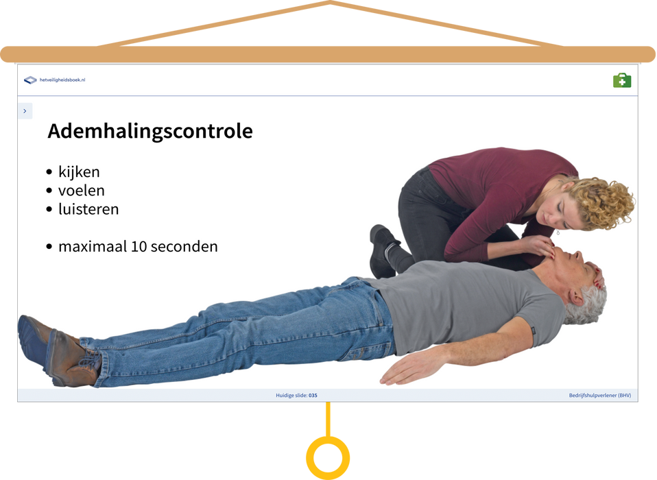 Bedrijfshulpverlener (BHV  Presentatie Slide 035 Ademhalingscontrole