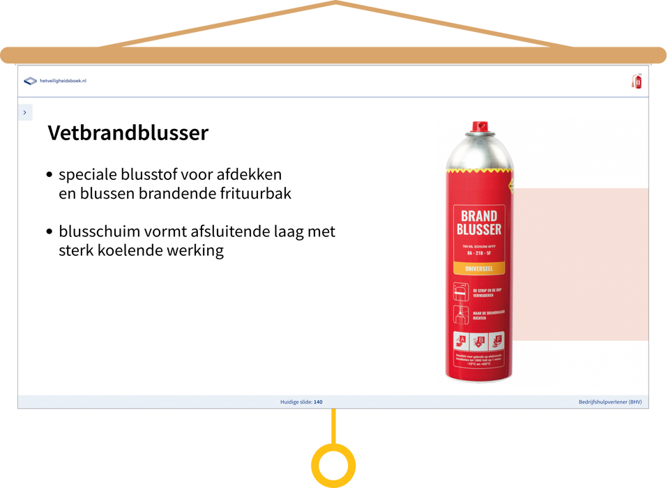 Bedrijfshulpverlener (BHV) Presentatie Vetbrandblusser