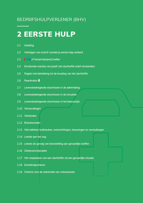 Bedrijfshulpverlener cursusboek (BHV) 2 Eerste Hulp