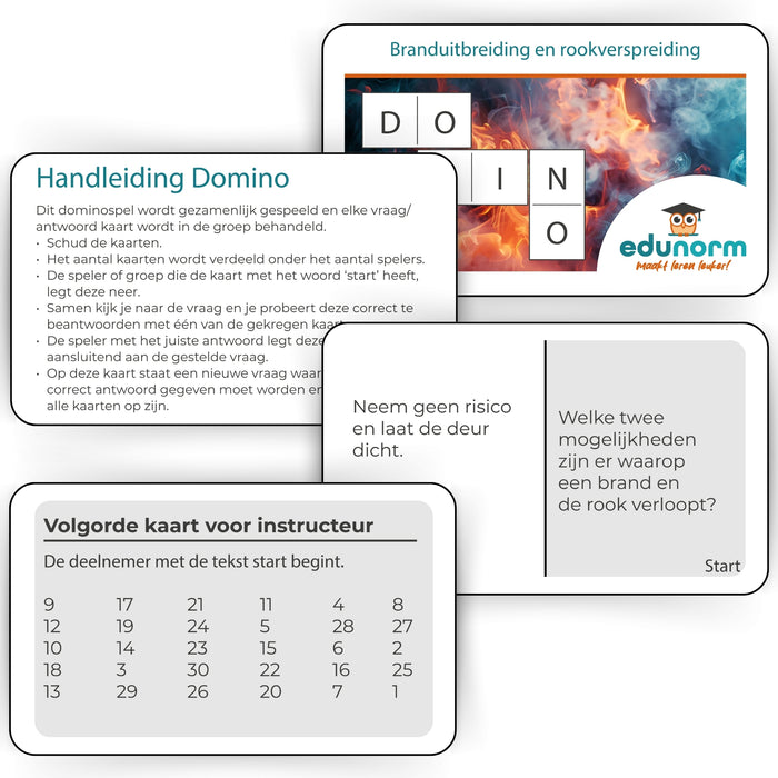 Dominospel Branduitbreiding en rookverspreiding