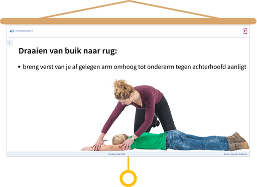 Eerste Hulp aan Kinderen Presentatie Draaien van Buik naar Rug