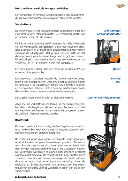 Heftruck Cursusboek Interne Transportmiddelen