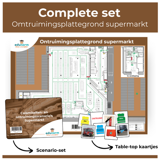 Ontruimingsplattegrond supermarkt complete set