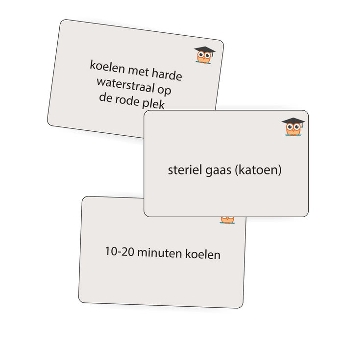 Opleidingsset Brandwonden, wat hoort hierbij kaarten