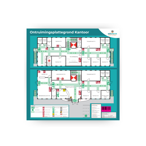 Table-top ontruimingsplattegrond Kantoor