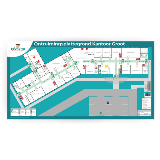 Table-top ontruimingsplattegrond Kantoor Groot