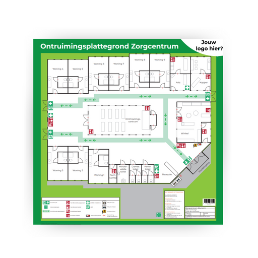 Table-top ontruimingsplattegrond Zorgcentrum Eigen Logo