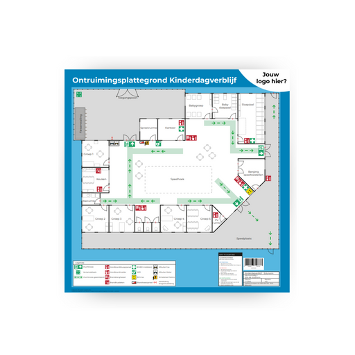 Table-top ontruimingsplattegrond kinderdagverblijf Eigen Logo