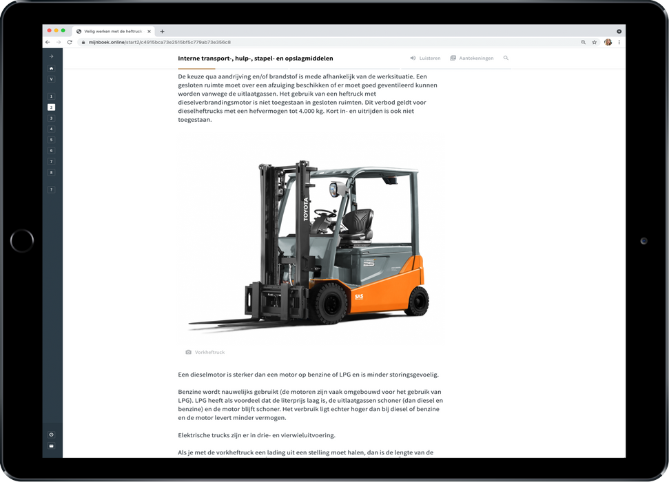 Veilig werken met de heftruck E-learning Interne 