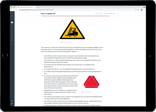 Veilig werken met de heftruck E-learning Wet en Regelgeving