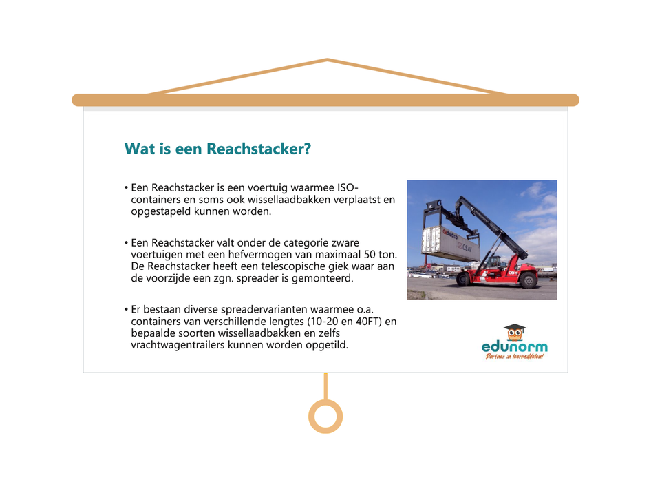 Veilig werken met de Reachstacker Les presentatie