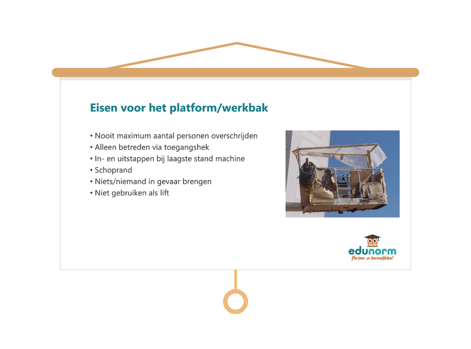 Veilig werken met de Hoogwerker Les presentatie