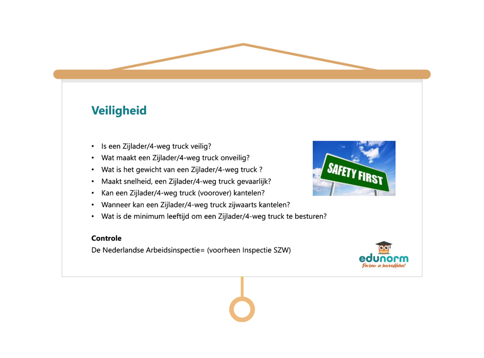 Veilig werken met de Zijlader Les presentatie