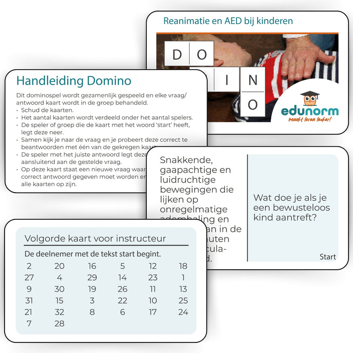 Dominospel Reanimatie en AED bij kinderen